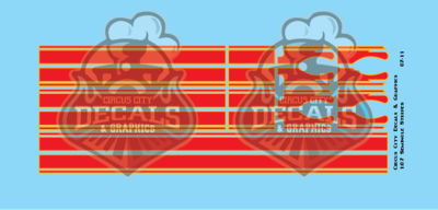 Seminole Stripe Red/Gold Outline 1:87 Scale