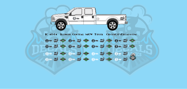 Illinois Central Vehicle MOW Door Logos O Scale Decals