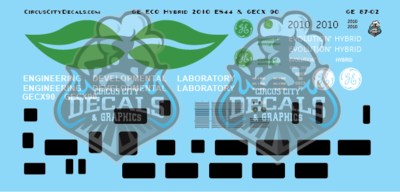 GE ECO Hybrid 2010 ES44 &amp; GECX 90 Ho Scale Decal Set