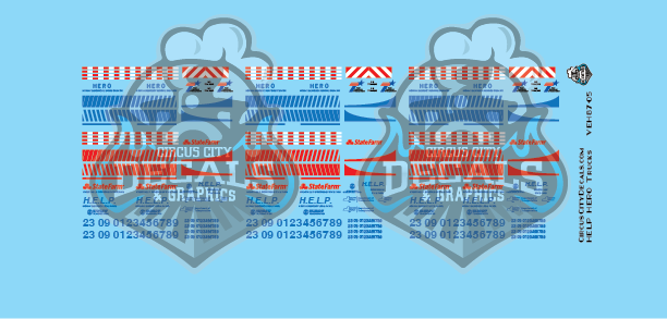 River Point Station Ford Truck HELP HERO Emergency Vehicle HO Scale Decal Set