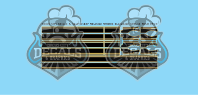 Seminole Stripe Black/Gold Outline 1:87 Scale