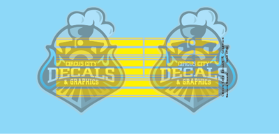 Seminole Stripe Yellow/Silver Outline 1:87 Scale