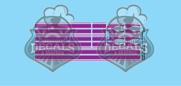 Seminole Stripe Purple/White Pinstripe 1:87 Scale