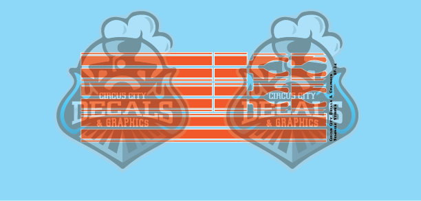 Seminole Stripe Orange/White Pinstripe 1:87 Scale