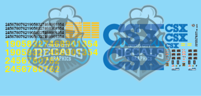CSX USAT GP38-2 SD40-2 Yn2 G Scale Decal Set