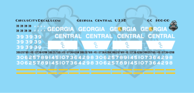 Georgia Central U23B N Scale Decal Set