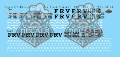 ​Fox River Valley GP9 SD24 HO Scale Decal Set​