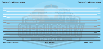 Semi Stripes Style 1 White Gray Black DCP 1:64 Scale