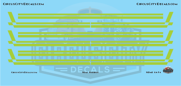 Semi Stripes Style 3 Lime Green DCP 1:64 Scale