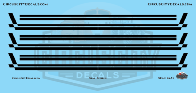 Semi Stripes Style 3 Black DCP 1:64 Scale