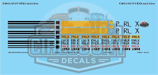 PRLX EMLX SD90MAC-H Patch HO scale Decal Set