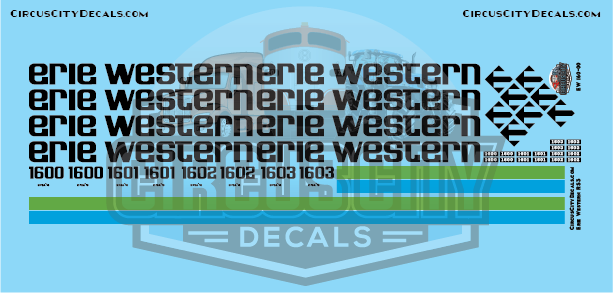 Erie Western RS3 N scale Decal Set
