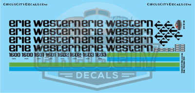 Erie Western RS3 HO scale Decal Set