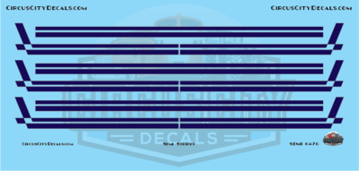 Semi Stripes Style 3 Blue with Gold Pinstripe DCP 1:64 Scale