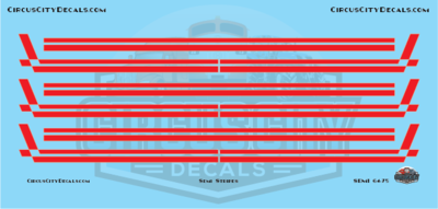 Semi Stripes Style 3 Red with White Pinstripe DCP 1:64 Scale