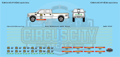 IAIS Iowa Interstate Railroad MOW Truck Door Decals HO Scale