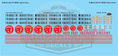 Franklin Industrial Minerals FIMX B23-7 HO Scale Decal Set