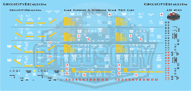Lake Superior & Ishpeming Railroad LS&I Scale Test Ore Cars O Scale Decal Set