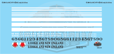 Lehigh and New England RS2 O Scale Decal Set