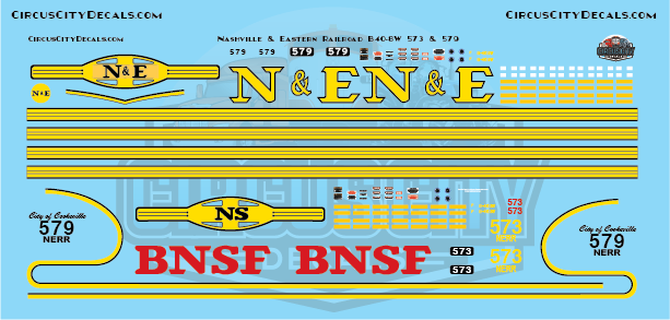 Nashville and Eastern Railroad NERR B40-8W 573 & 579 N Scale