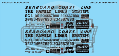 Seaboard Coast Line Caboose Lettering O Scale Decal Set