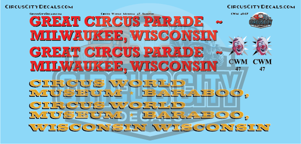Circus World Museum CWM #47 Sleeper Great Circus Train Parade O Scale