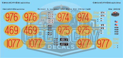 Detroit & Mackinac RS2 RS2M RS3 RS3M C420 N Scale Decals