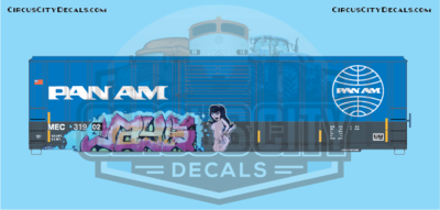 Pan Am Railways MEC 50' FMC Boxcar 31902 N Scale Decal Graffiti