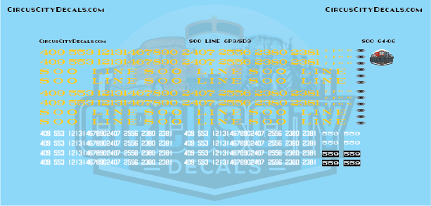 Soo Line GP9/SD9 S Scale Decal Set