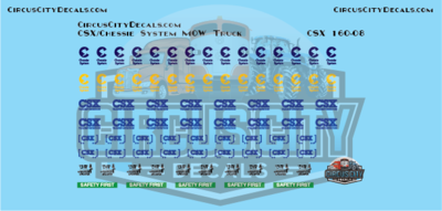CSX Chessie System MOW Vehicle Door Logos N Scale
