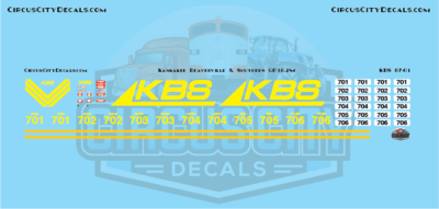 Kankakee Beaverville & Southern GP38-2M HO Scale Decal Set