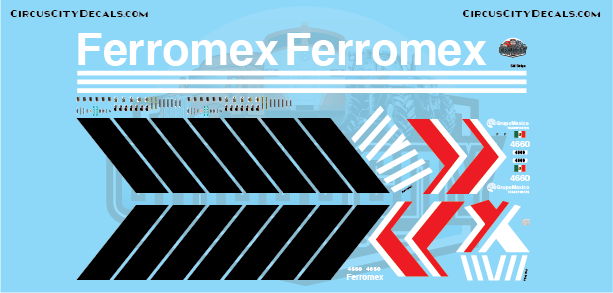 Ferromex ES44 4660 HO Scale Decal Set
