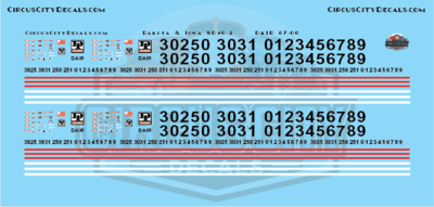 Dakota &amp; Iowa Railroad SD40-2 DAIR Decal Set HO Scale