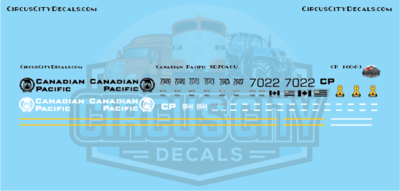 Canadian Pacific Military SD70ACU SD70 Decal Set N Scale​​ 7020 7021 7022 7023 6644