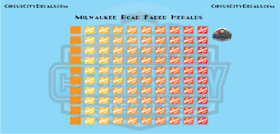 Milwaukee Road Faded Logos HO Scale Decal Set