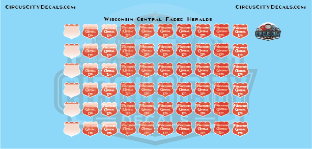 Wisconsin Central Faded Logos Heralds WC CN HO Scale