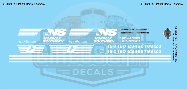 NS Norfolk Southern SD70ACC N Scale Decal Set