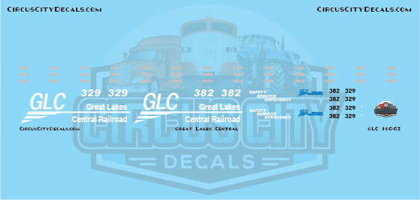 Great Lakes Central SD40-2 382 329 N Scale Decals