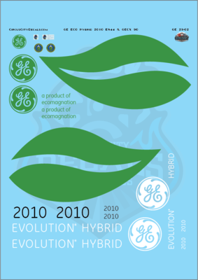 GE ECO Hybrid 2010 ES44 G Scale Decal Set