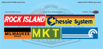 RI Chessie System MILW MKT Conrail Railroad Hood Door Replacement Decals HO Scale Set​