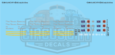 The Texas Special MKT KATY Frisco E7 2000 101 101A N Scale Decal Set
