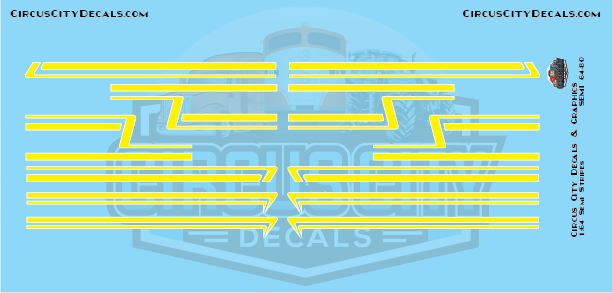 Yellow Semi Stripe Graphic 1:64 Scale