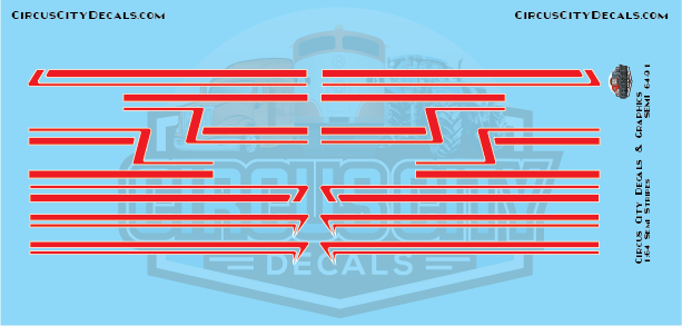 Red Semi Stripe Graphic 1:64 Scale