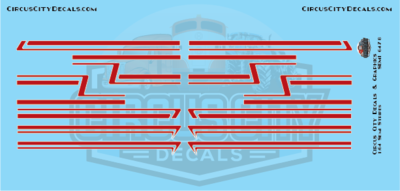 Dark Red Semi Stripe Graphic 1:64 Scale