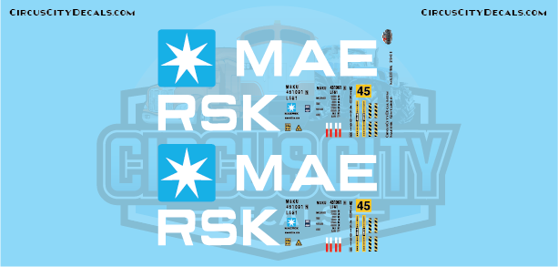 Maersk Container 45' G Scale Decal Set