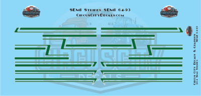 Dark Green with White Pinstripe Semi Stripe Graphic 1:87 Scale