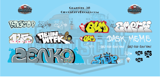 Railroad Graffiti O 1:48 Scale Waterslide Decal Set