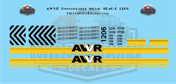 AWVR Unstoppable Movie 1206 SD40-2 HO Scale