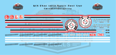 Kansas City Southern ES44 4859 Safety First Decals HO Scale