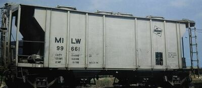 Milwaukee Road 2 Bay Covered Hopper Solid S Scale Decal Set